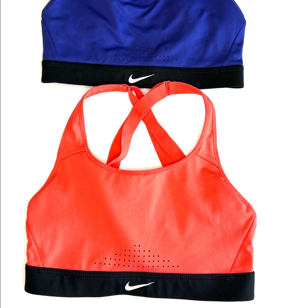 2 NIKE Dri-Fit Women's Sports med support size Xsmall XS blue/coral